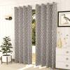 Sienna Grey Color Floral Window Curtain   Set of 2