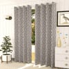 Sienna Grey Color Floral Door Curtain - Set of 2