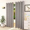 Sienna Grey Color Floral Long Door Curtain - Set of 2