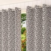 Sienna Grey Color Floral Long Door Curtain - Set of 2
