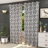 Thalia Grey Color Geometric Window Curtain   Set of 2