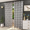 Thalia Grey Color Geometric Door Curtain - Set of 2