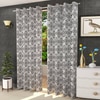 Thalia Grey Color Geometric Long Door Curtain - Set of 2