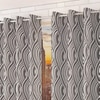 Oscar Grey Color Abstract Window Curtain   Set of 2