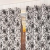 Eleanor Grey Color Floral Window Curtain   Set of 2