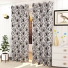 Eleanor Grey Color Floral Long Door Curtain - Set of 2