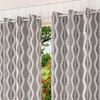 Joe Black Color Abstract Long Door Curtain - Set of 2
