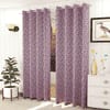 Callie Pink Color Floral Window Curtain   Set of 2