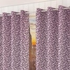 Callie Pink Color Floral Long Door Curtain - Set of 2