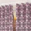 Phoebe Pink Color Geometric Window Curtain   Set of 2