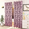 Sophia Pink Color Floral Window Curtain   Set of 2
