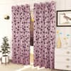 Sophia Pink Color Floral Door Curtain - Set of 2