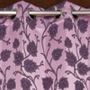 Sophia Pink Color Floral Long Door Curtain - Set of 2