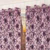Scarlett Pink Color Floral Window Curtain   Set of 2