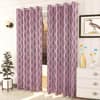 Hazel Pink Color Abstract Window Curtain   Set of 2