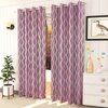 Hazel Pink Color Abstract Long Door Curtain - Set of 2