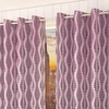 Hazel Pink Color Abstract Long Door Curtain - Set of 2