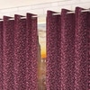 Imana Purple Color Floral Window Curtain   Set of 2