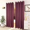 Imana Purple Color Floral Window Curtain   Set of 2