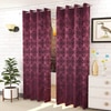 Fionn Purple Color Geometric Window Curtain   Set of 2