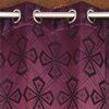 Fionn Purple Color Geometric Long Door Curtain - Set of 2