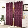 Fionn Purple Color Geometric Long Door Curtain - Set of 2