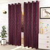 Tuireann Purple Color Abstract Long Door Curtain - Set of 2