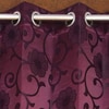 Penelope Purple Color Floral Long Door Curtain - Set of 2