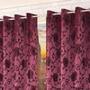 Penelope Purple Color Floral Long Door Curtain - Set of 2
