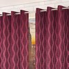 Everly Purple Color Abstract Window Curtain   Set of 2