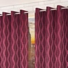 Everly Purple Color Abstract Long Door Curtain - Set of 2