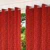 Lucia Red Color Floral Window Curtain Set of 2