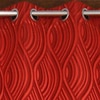Genann Red Color Abstract Window Curtain Set of 2