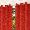 Genann Red Color Abstract Long Door Curtain - Set of 2
