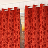 Ava Red Color Floral Window Curtain Set of 2