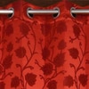 Ava Red Color Floral Window Curtain Set of 2