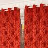 Ella Red Color Floral Long Door Curtain - Set of 2