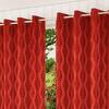 Grace Red Color Abstract Window Curtain Set of 2