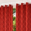 Grace Red Color Abstract Long Door Curtain - Set of 2