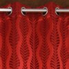 Grace Red Color Abstract Long Door Curtain - Set of 2
