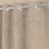 Ashton Beige Polycotton Room-Darkening 9 ft Long Door Curtain Set of 2