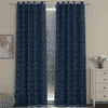 Paul Dark Blue Polyester Room-Darkening 9 ft Long Door Curtain