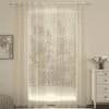 Helen Gold Polyester Sheer 7 ft Door Curtain Set of 2