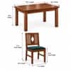 Globally Indian Ratna Solid Sheesham Wood 4 Seater Dining Table Set 4 Chairs Teal Green