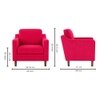 Menta Boucle Fabric Lounge Chair in Red Colour