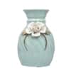 Beautiful White Floral with Green Pastel Ceramic Vase