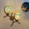 Devansh Metal Electric Wall Light in Gold Colour with Multi Shade Count of 2 Lights