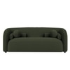 Zenol Boucle Fabric 2 Seater Sofa In Olive Green