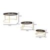 Round Buffet Platter Set Of 3 In Black And Gold Colour