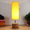 Teagan Yellow cotton & solid wood table lamp